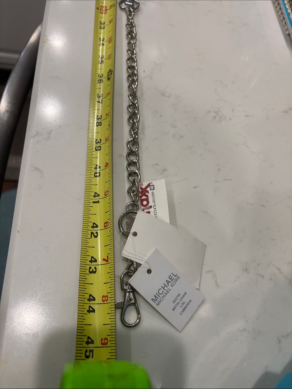 MICHAEL Michael Kors Silver Chain Logo Link Belt - Picture 8 of 8